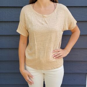 Chico's crew neck short-sleeved, T-shirt. Beige  Chico's sz 1